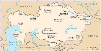 Map of Kazakhstan