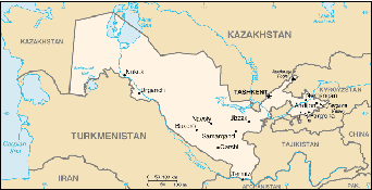 Map of Uzbekistan
